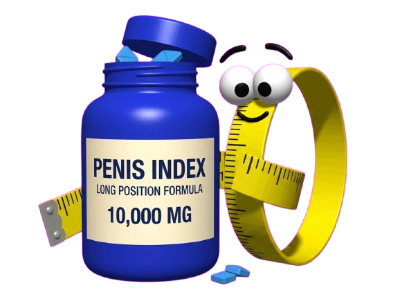 Peen-E beside a PENIS INDEX Long Position Formula 10,000 MG supplement bottle